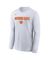 Nike Men's White Clemson Tigers 2025 On-Court Bench Long Sleeve T-Shirt