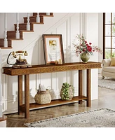 Tribesigns Extra Long Console Table,2-Tier Entryway Accent Table with Storage for Living Room,Wood Sofa Table Behind Couch Narrow Long,Hallway, Entran