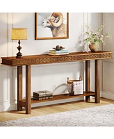 Tribesigns Extra Long Console Table,2-Tier Entryway Accent Table with Storage for Living Room,Wood Sofa Table Behind Couch Narrow Long,Hallway, Entran