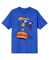SpongeBob SquarePants Men's Plankton The Original Chum Bucket Royal Heather Short Sleeve Tee-3XL