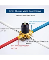 Bathtub Faucet Set, Shower System with Tub Spout 4.84 Inch 3-Spray Bathroom Shower Head, Single-Handle Shower Valve and Trim Kit, Chrome