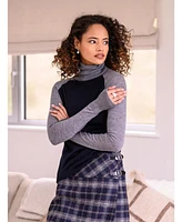 Celtic & Co. Women's Merino Colour Block Roll Neck Sweater