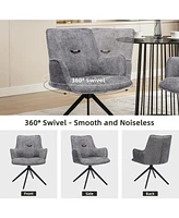 Dyhome Modern Swivel Dining Chairs / Accent Chair, with Metal Frame