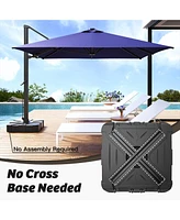 33inch Umbrella Base with Wheels Fillable Umbrella Base 220 lbs306 lbs Water & Sand Filled Weighted Base Patio Umbrella Base for Cross/Rotation Base