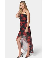 Bebe Women's Hi-Low Hem Wrap Tube Dress