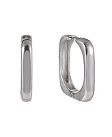 Laundry by Shelli Segal Silver Tone Square Clickit Hoop Earrings