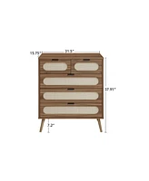 Mondawe 5 Drawer Cabinet,Accent Storage Cabinet, Suitable for Living Room, Bedroom,Dining Room,Study