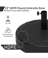 22 inches Patio Umbrella Base Hdpe Round Umbrella Base Round Outdoor Umbrella Stand
