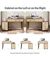 Tribesigns Computer Desk with Drawers, 51-Inch Office Desk with Reversible Drawer Cabinet