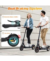 EV10K Pro Portable Electric Scooter with Dual Shock Absorbers | 22 Miles of Range | 19 Mph Top Speed | 500W Motor | 10 Inch Honeycomb Tires | Dual Bra