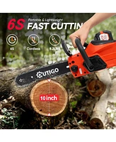 Cordless Electric Chainsaw Outigo, 1000W Brushless Chainsaw 12-Inch with 2×21V Batteries, 2 Replacement Chains & 1 Guide Bars & Charger, Bettery