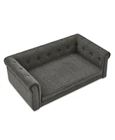 Elegant Rectangle Pet Bed for Medium and Large Dogs Dark grey