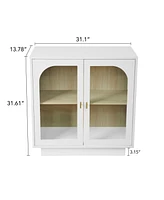 Mondawe Storage Cabinet with Acrylic Door for Living Room, Dining Room, Study