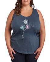 Hybrid Apparel Plus Pastel Dandelions Graphic Tank Top