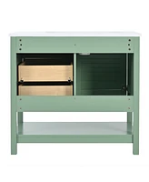 Modern 36" Green Bathroom Vanity with Undermount Sink