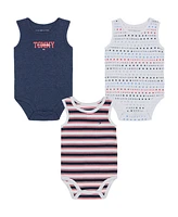 Tommy Hilfiger Baby Boys 3-Pack Signature Sleeveless Bodysuits