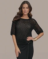 Donna Karan New York Women's Open-Stitch Sweater