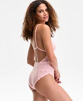 I.n.c. International Concepts Women's Metallic Lace Bodysuit, Exclusively at Macy's