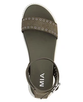 Mia Women's Evelin Grommeted Platform Round Toe Sandals