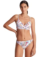 Lauren Ralph Women's Printed Twist-Front Underwire Bikini Top