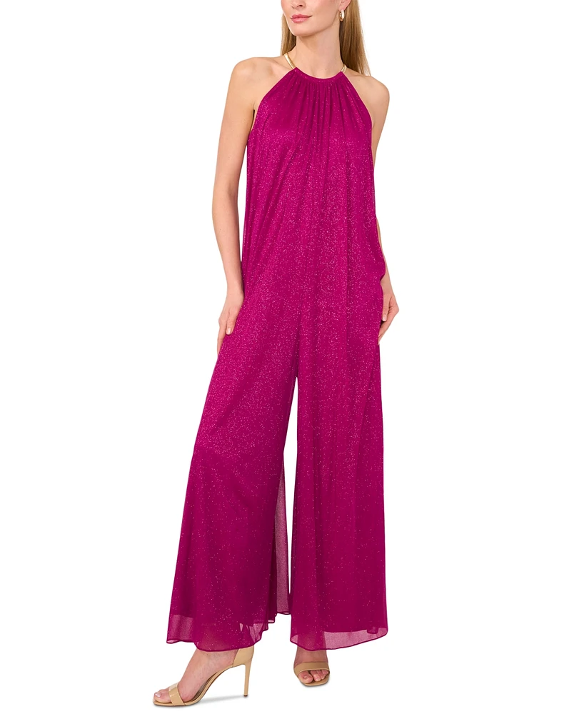 Msk Women's Necklace Halter Wide-Leg Jumpsuit