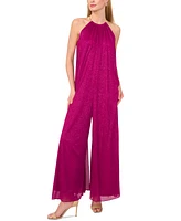 Msk Women's Necklace Halter Wide-Leg Jumpsuit