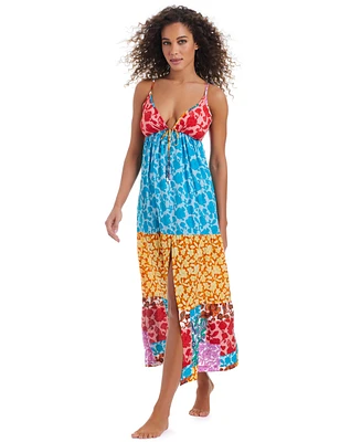 Bar Iii Women's Beachside Boheme Tiered Maxi Dress Swim Cover-Up, Exclusively at Macy's