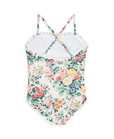 Polo Ralph Lauren Toddler and Little Girls Floral Ruffled One-Piece Swimsuit