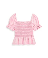 Polo Ralph Lauren Toddler and Little Girls Smocked Jersey Peplum Top