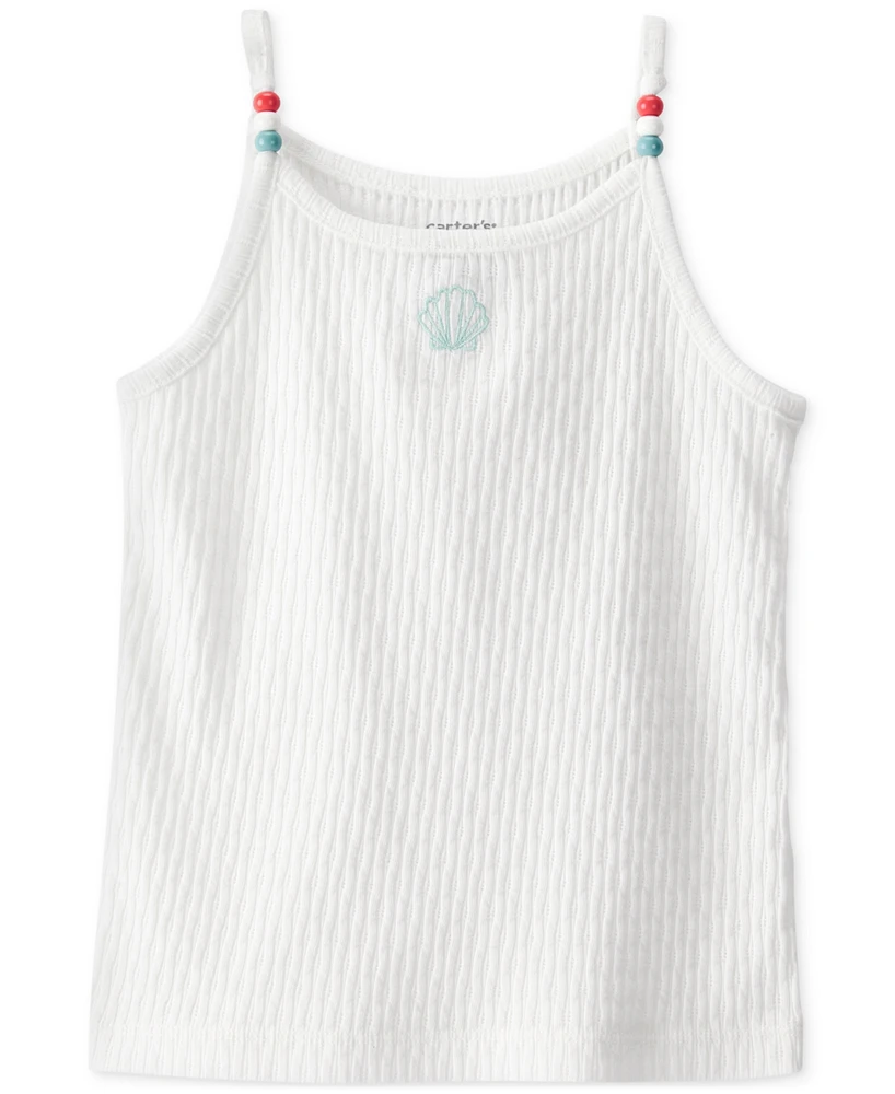 Carter's Toddler Girls Seashell Ribbed Tank Top