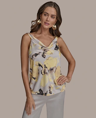 Donna Karan New York Women's Printed Cowlneck Camisole, Regular & Petite Sizes
