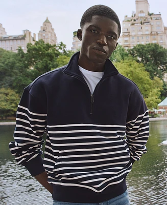 Tommy Hilfiger Men's Quarter-Zip Stripe Sweatshirt