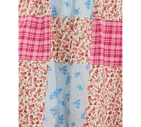 Juniors' Patchwork Halter Mini Dress