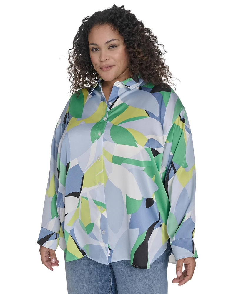 Karl Lagerfeld Paris Plus Geometric Print Blouse