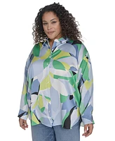Karl Lagerfeld Paris Plus Geometric Print Blouse