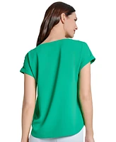 Jones New York Petite Solid Side-Button Blouse