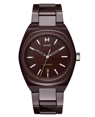 Mvmt Men's Odyssey Ii Dark Red Ceramic Bracelet Watch, 40mm