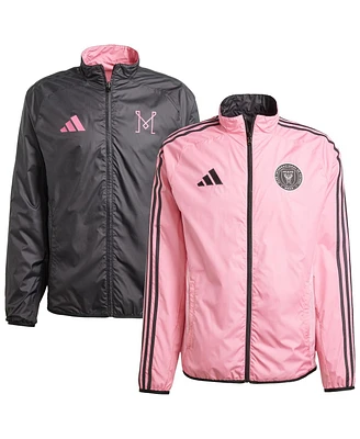 Adidas Men's Pink/Black Inter Miami Cf 2025 Anthem Reversible Full-Zip Jacket