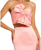 Mac Duggal Women's Strapless Bow Top and Mermaid Skirt 2 Piece Set
