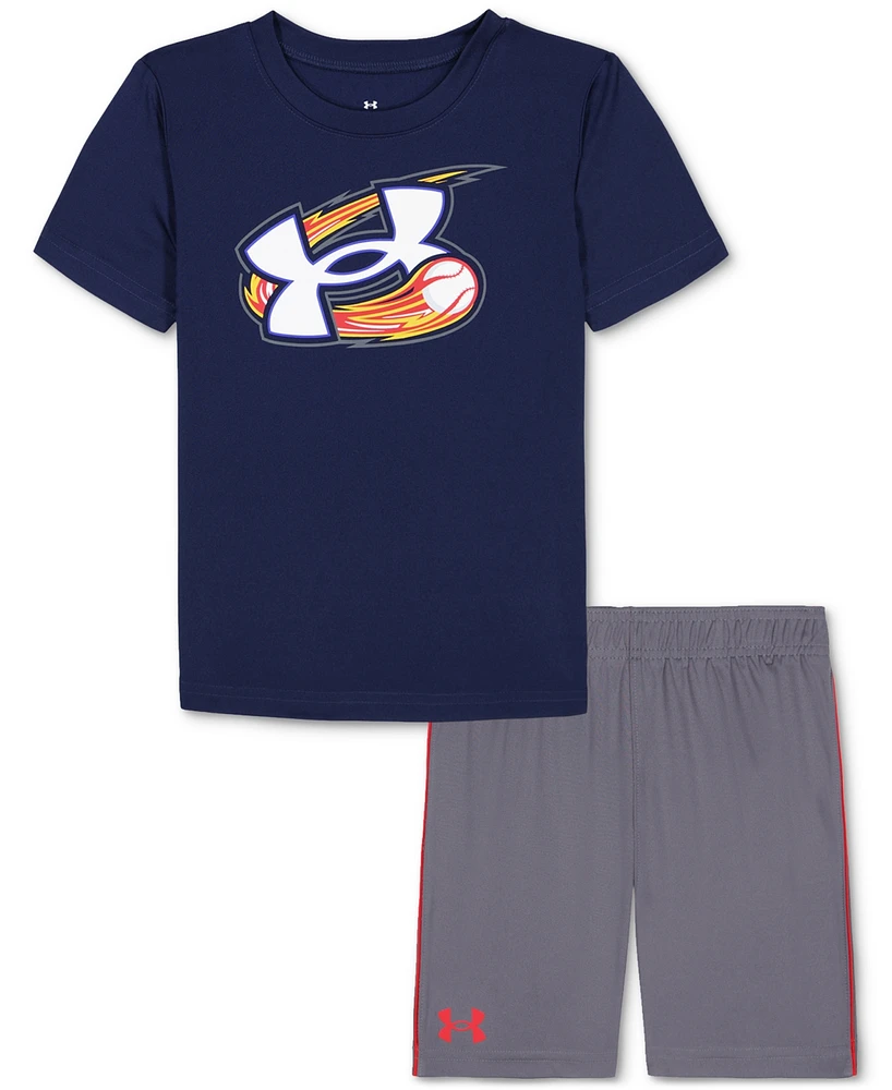 Under Armour Toddler & Little Boys Tech Baseball T-Shirt Shorts