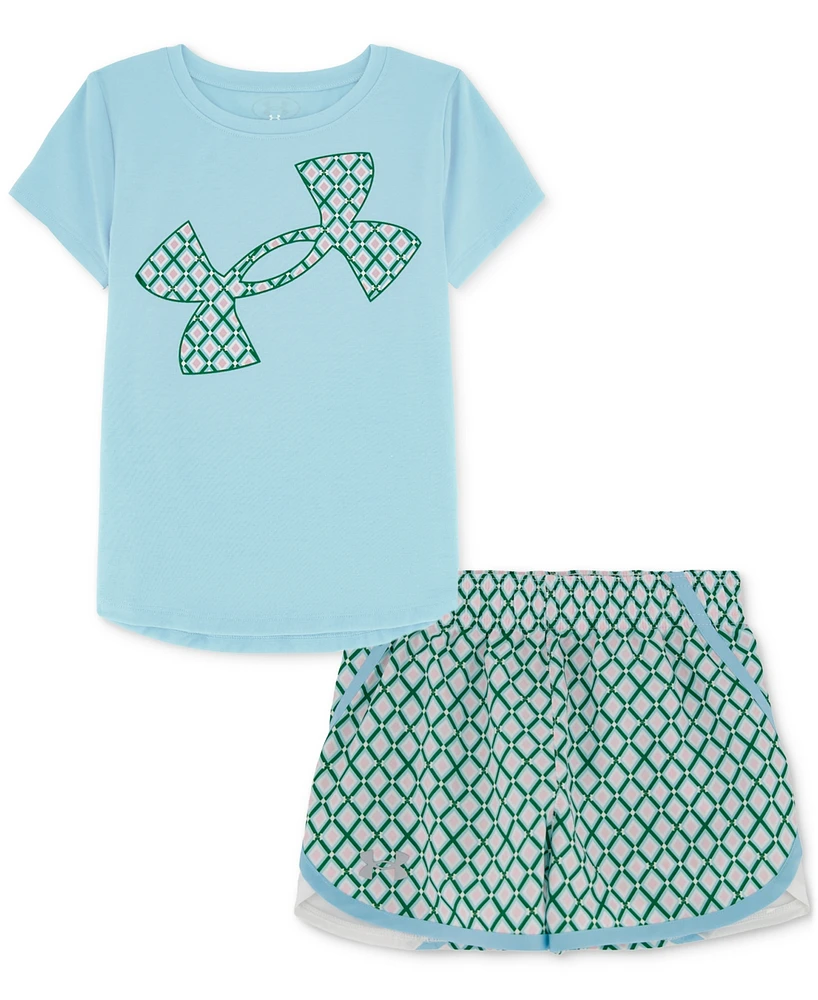 Under Armour Toddler & Little Girls T-Shirt Printed Woven Shorts, 2 Piece Set