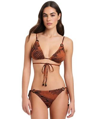 Red Carter Womens Strappy Back Triangle Bikini Top Hipster Bikini Bottoms