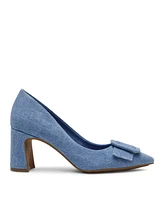 Anne Klein Women's Bentley Buckle Block Heel Pumps