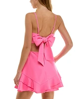 City Studios Juniors' Bow-Back Ruffle-Hem Mini Dress