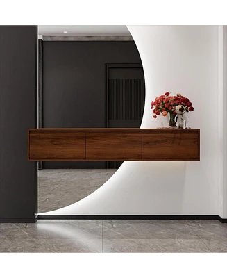 60" Bathroom Cabinet,Soft Close Drawer,Float Mounting Design (Only Vanity, Without Sink)