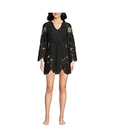 Lands' End Women's Long Sleeve Lace Mini Swim Cover-Up Dress