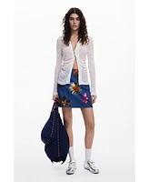Desigual Women's Fitted floral mini skirt