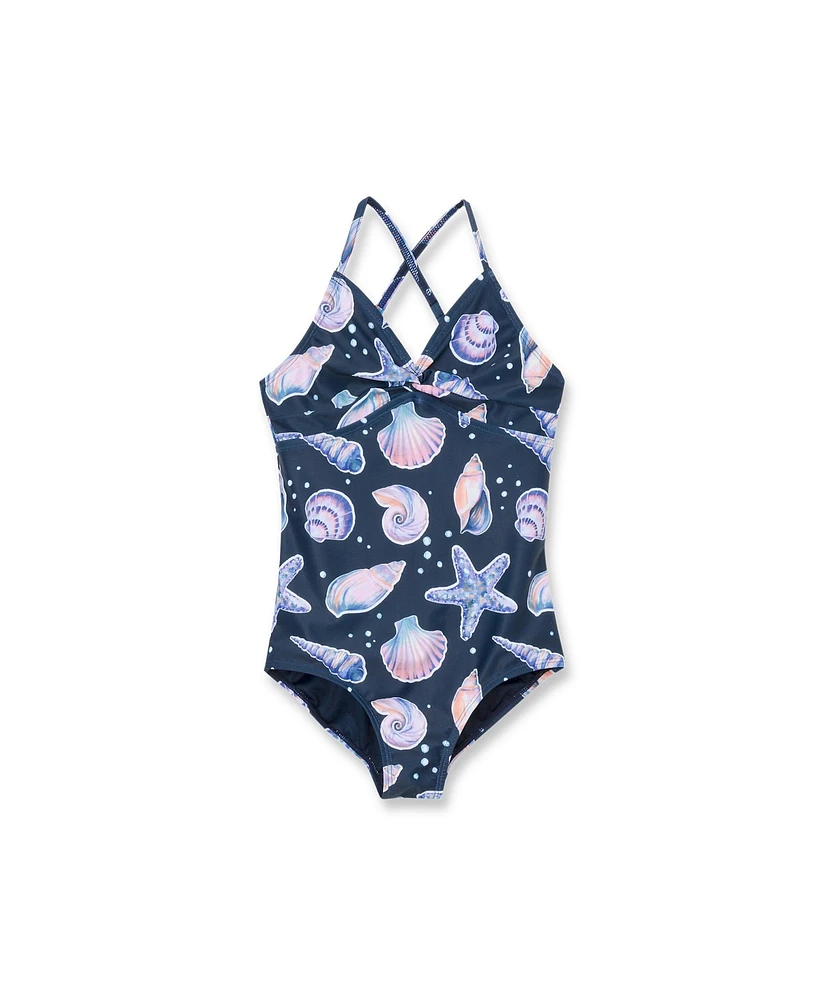 Lands' End Girls Chlorine Resistant Front Twist One Piece Swimsuit