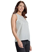 Jones New York Petite Sleeveless Applique Top