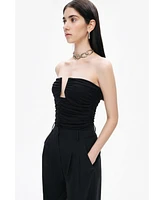 Nocturne Women's Drape-Designed Crop Top